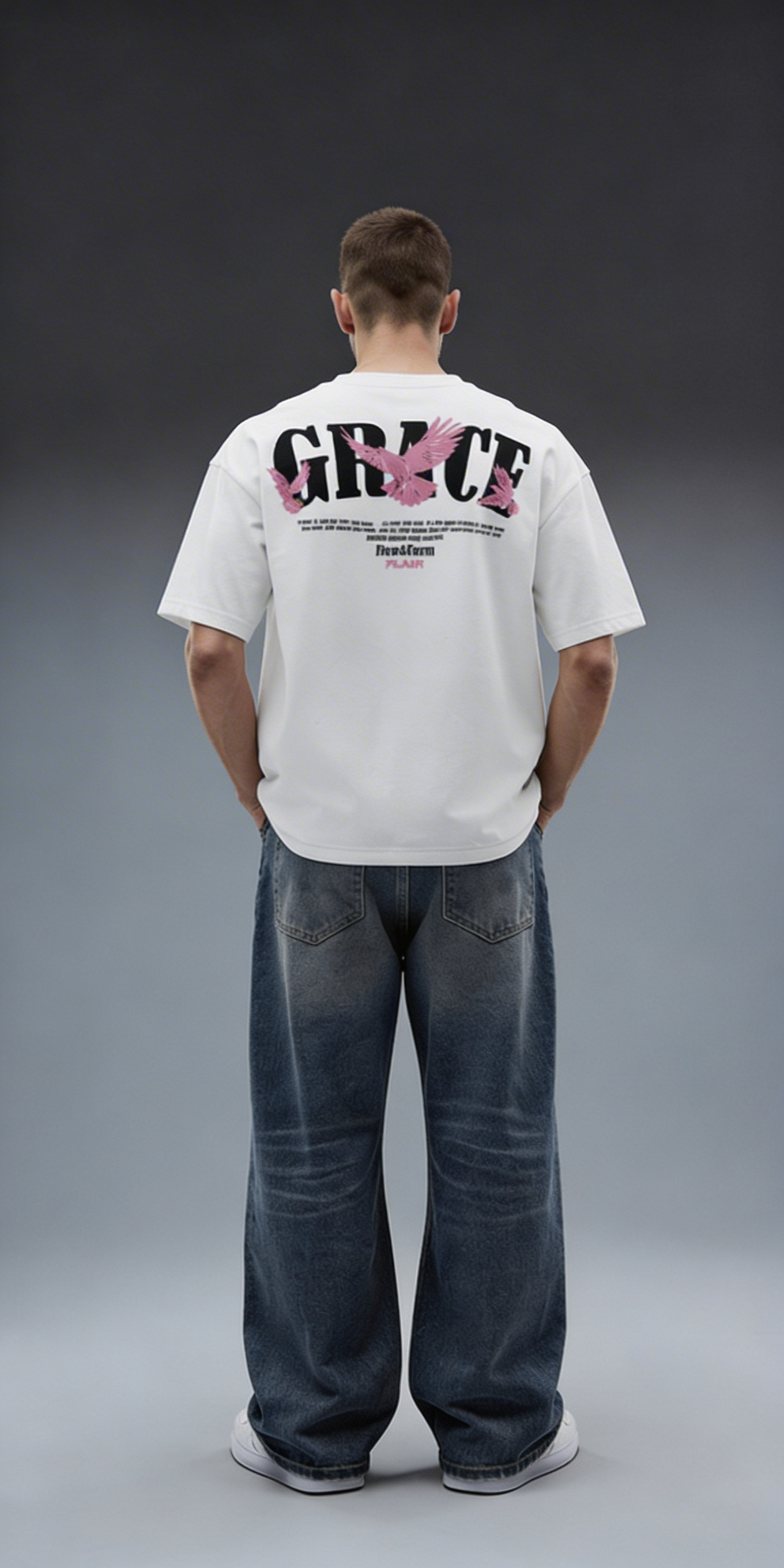 FLAIR "GRACE" Oversized Tee – White